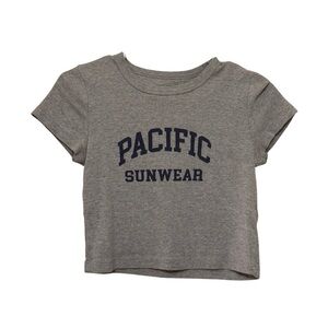 Pacific Sunwear Gray Croppef Tee